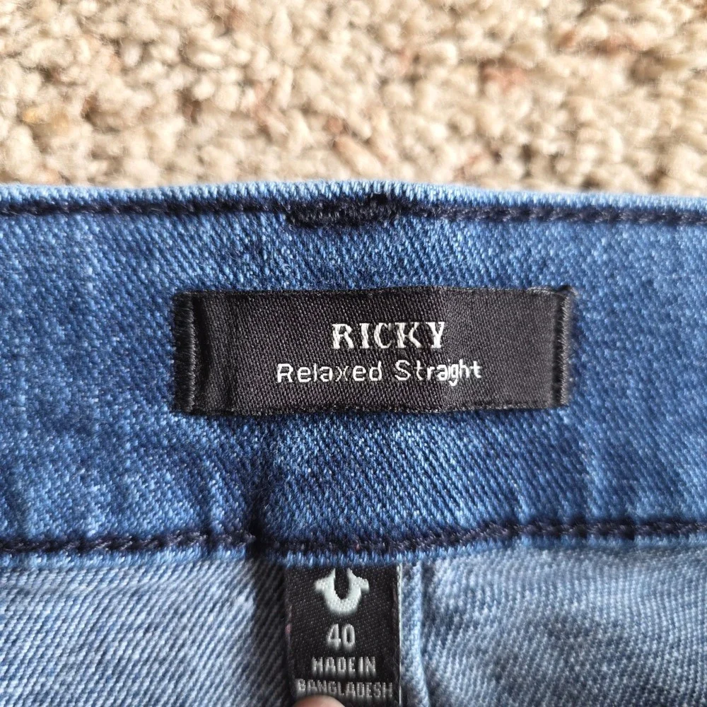 True Religion Jeans‎ Mens 40 Ricky Relaxed Straight Medium Wash Blue 49637-00
